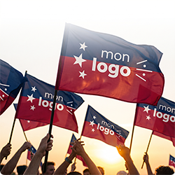 Drapeau supporter personnalisé sur hampe