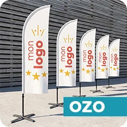 Beachflag personnalisé OZO forme flamme
